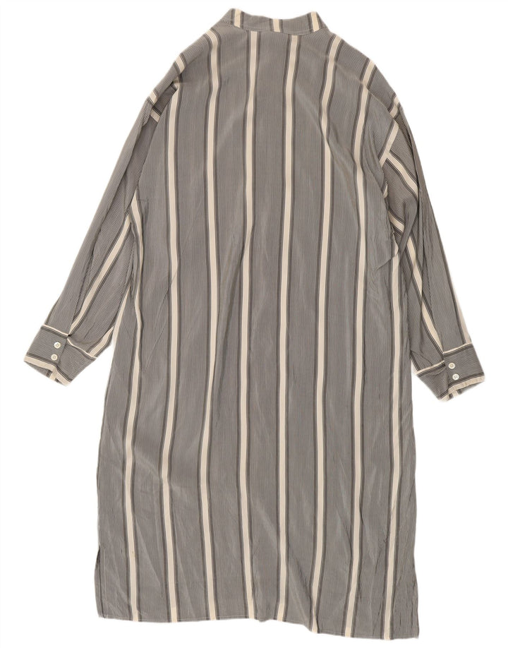 Abito camicia pullover a maniche lunghe da donna Valentino IT 52 2XL Grigio a righe