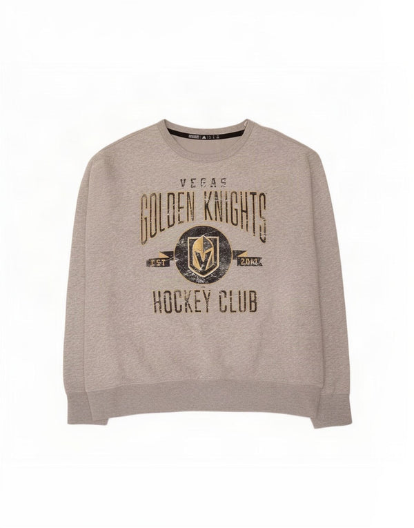 Felpa grafica da uomo Adidas Vegas Golden Knights, maglione XL, cotone grigio