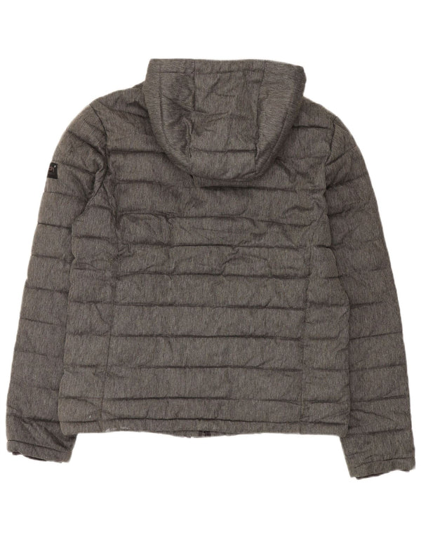 Giacca imbottita con cappuccio da uomo Superdry UK 42 XL poliestere grigio
