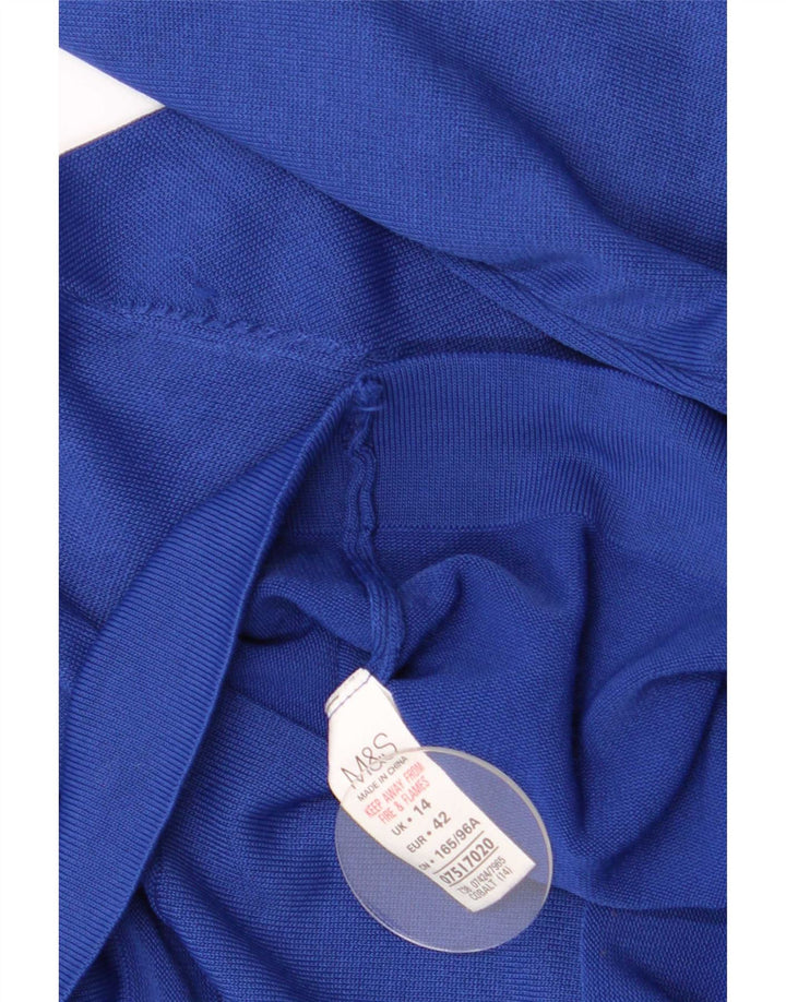 Maglione cardigan da donna Marks & Spencer UK 14 grande lino blu