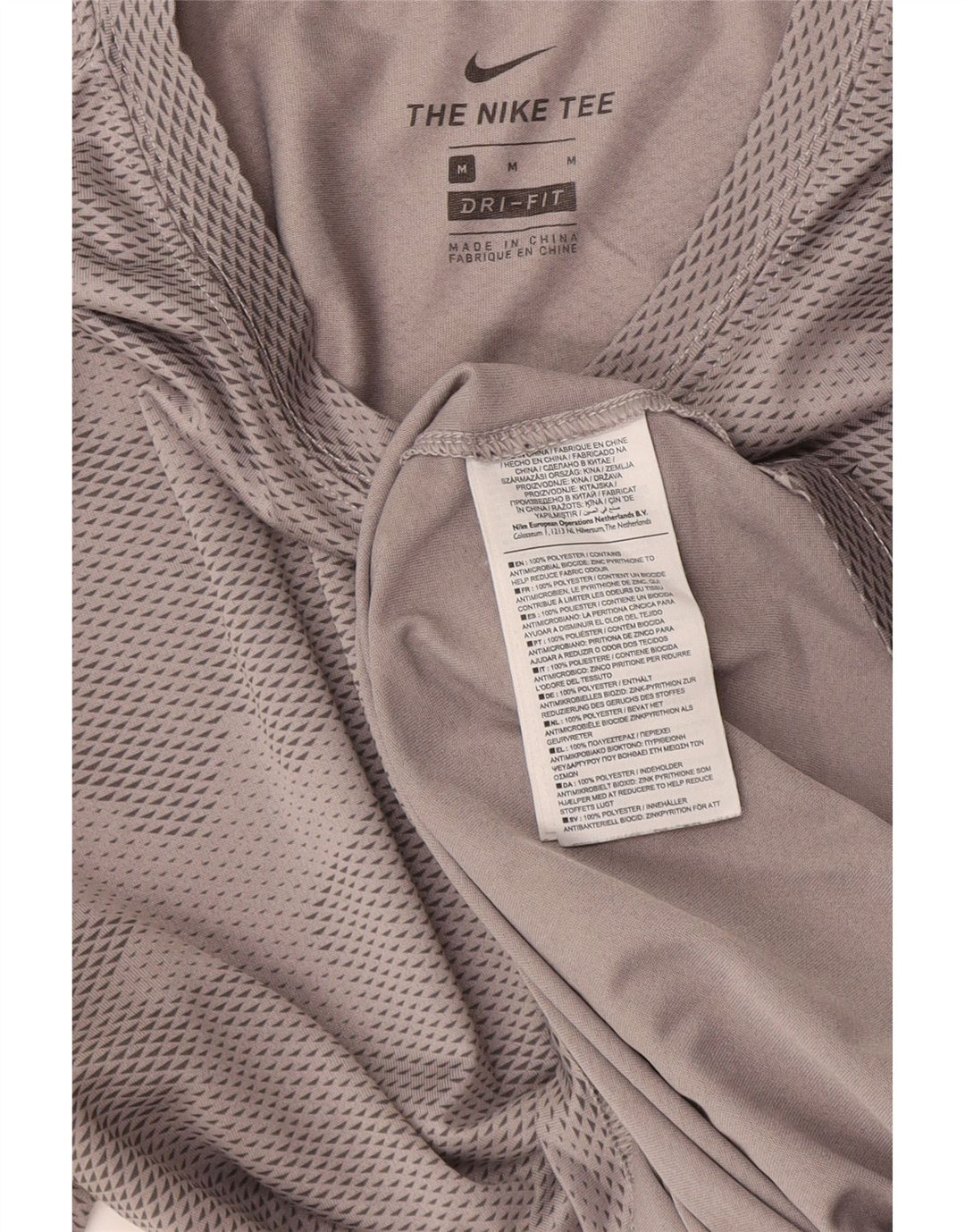 T-shirt Nike Dri Fit da uomo in poliestere mimetico grigio medio