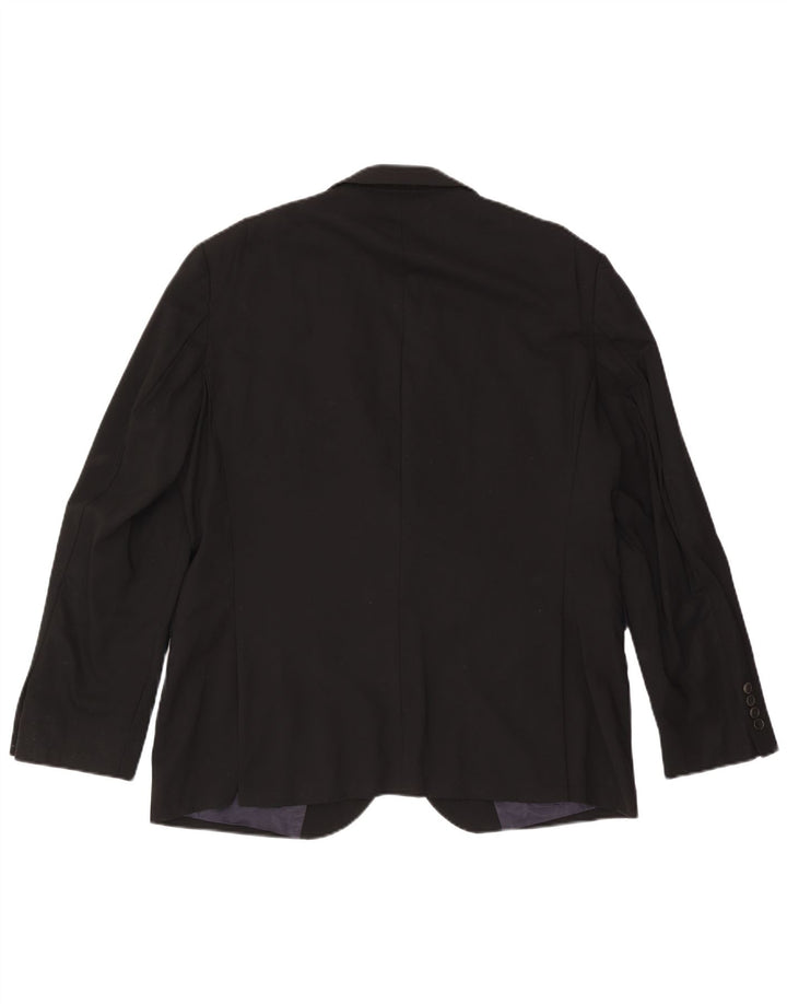 Giacca blazer da uomo a 2 bottoni su misura John Lewis UK 44 2XL Lana nera