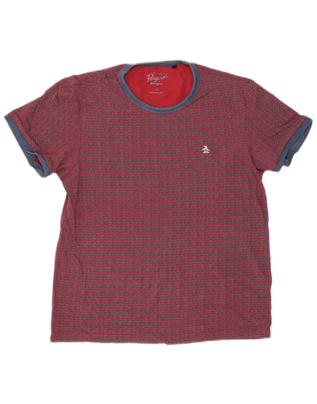 T-shirt da uomo Penguin Top grande Chevron rosso