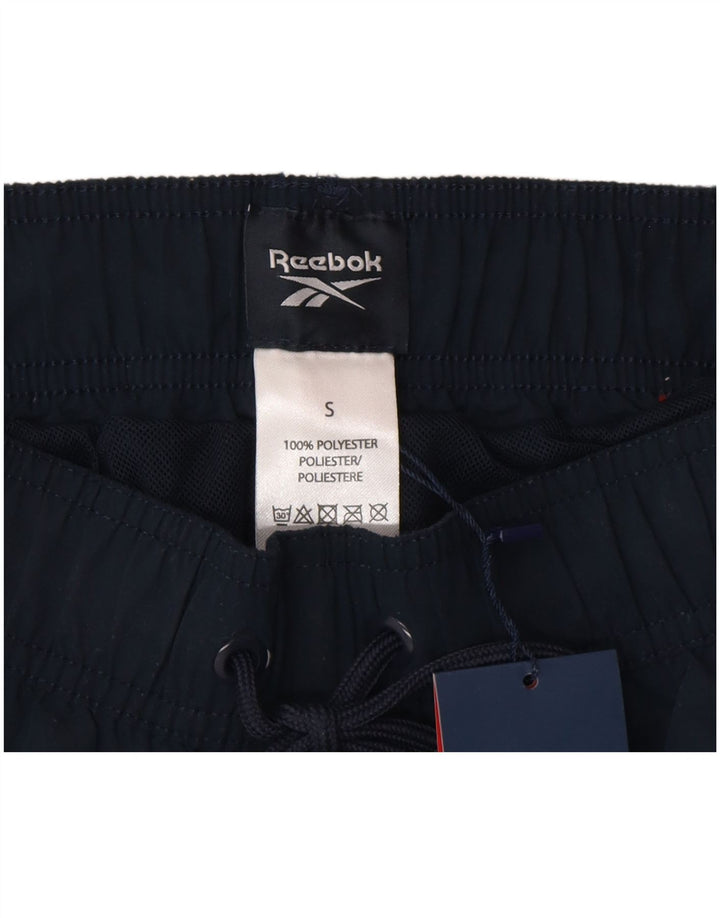 Reebok Costume da bagno grafico da uomo piccolo in poliestere blu navy