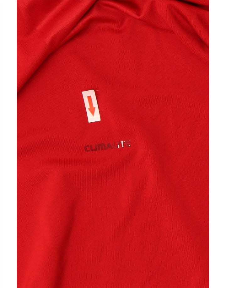 Adidas Uomo Climalite Graphic Top Manica Lunga XL Rosso Poliestere
