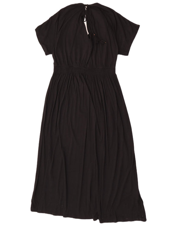 Abito lungo da donna Marks & Spencer UK 20 2XL cotone floreale nero