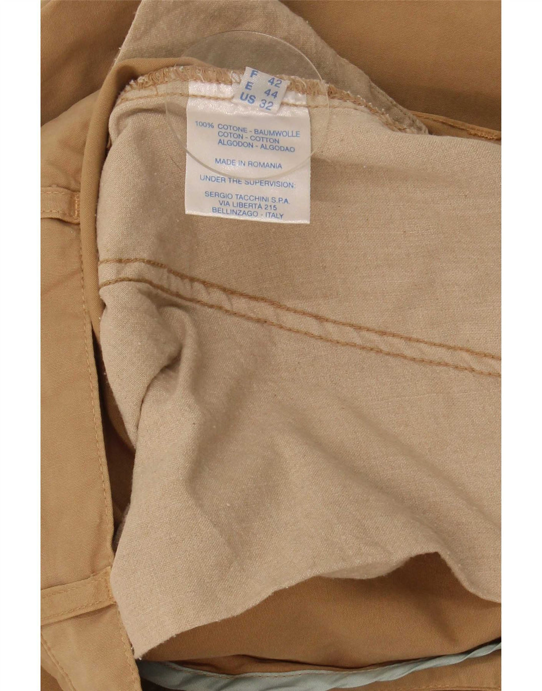 Pantaloni Chino Dritti Da Uomo Sergio Tacchini IT 48 Medio W32 L29 Beige