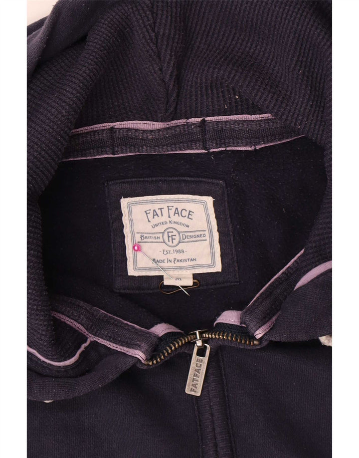 Maglione con cappuccio e zip da uomo Fat Face in cotone blu navy medio