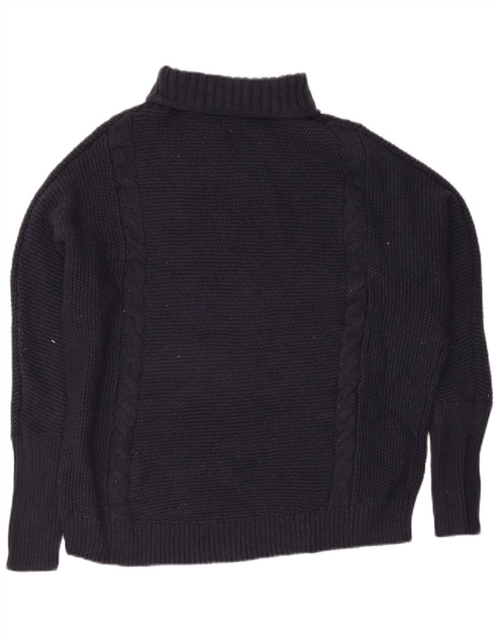 Maglione maglione oversize da donna Gap con collo alto UK 16 Large in nylon blu navy
