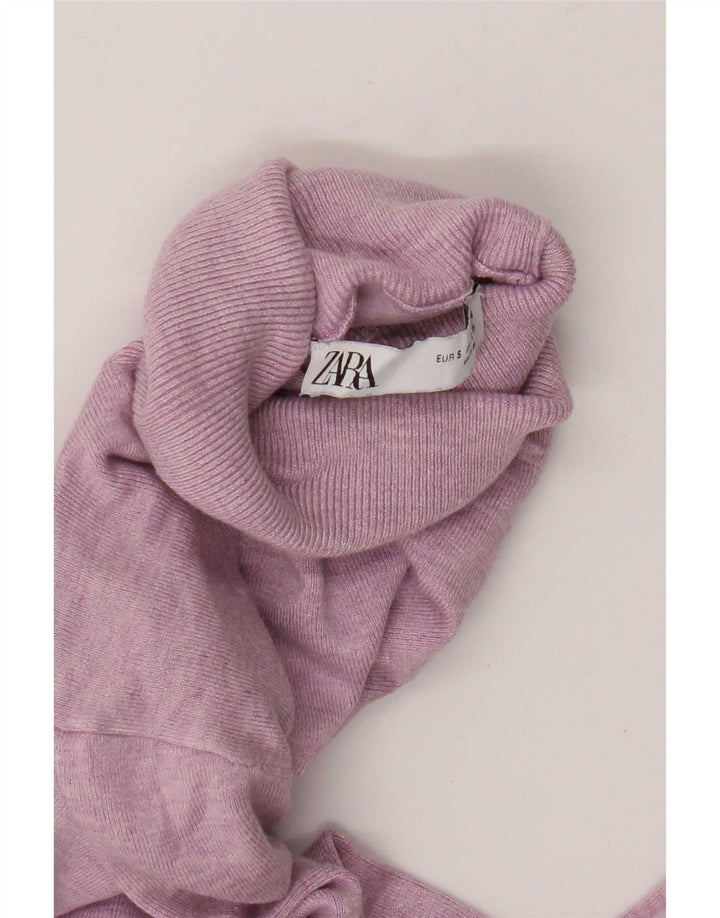 Maglione maglione collo alto da donna Zara UK 10 piccolo rosa