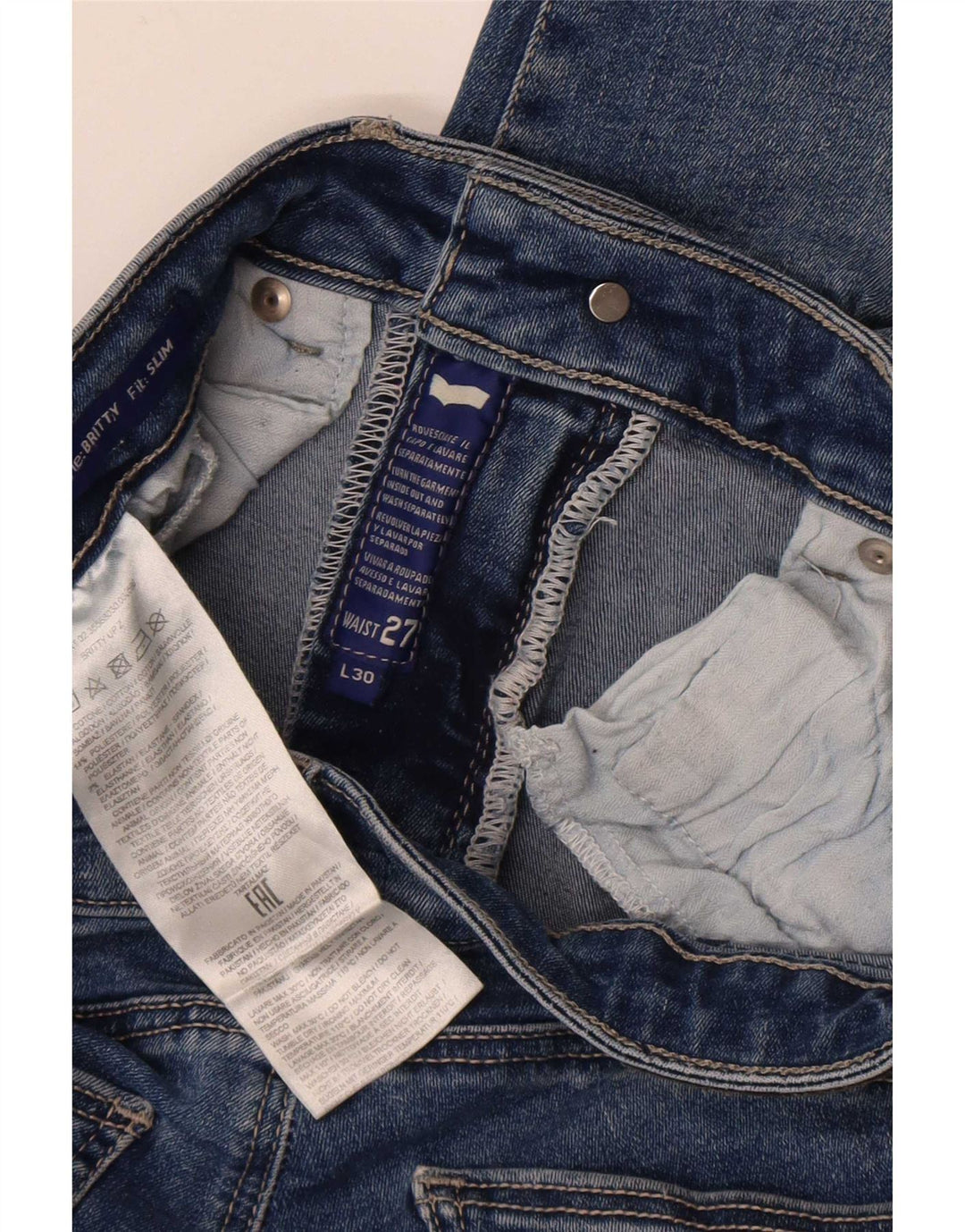 Jeans slim da donna Gas W27 L26 cotone blu