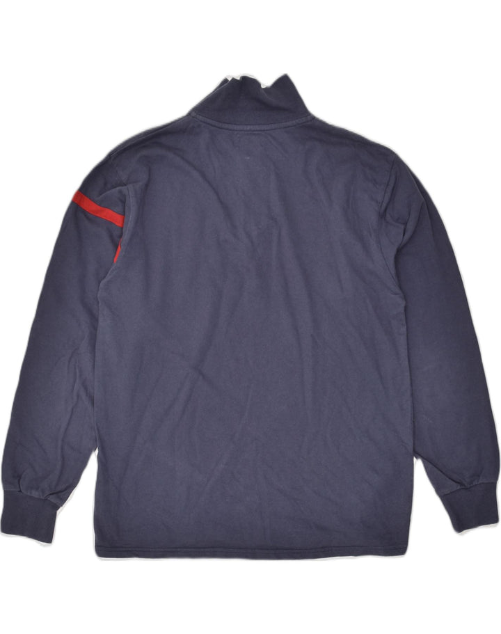 LOTTO Felpa da uomo con collo con zip, maglione piccolo in cotone blu navy
