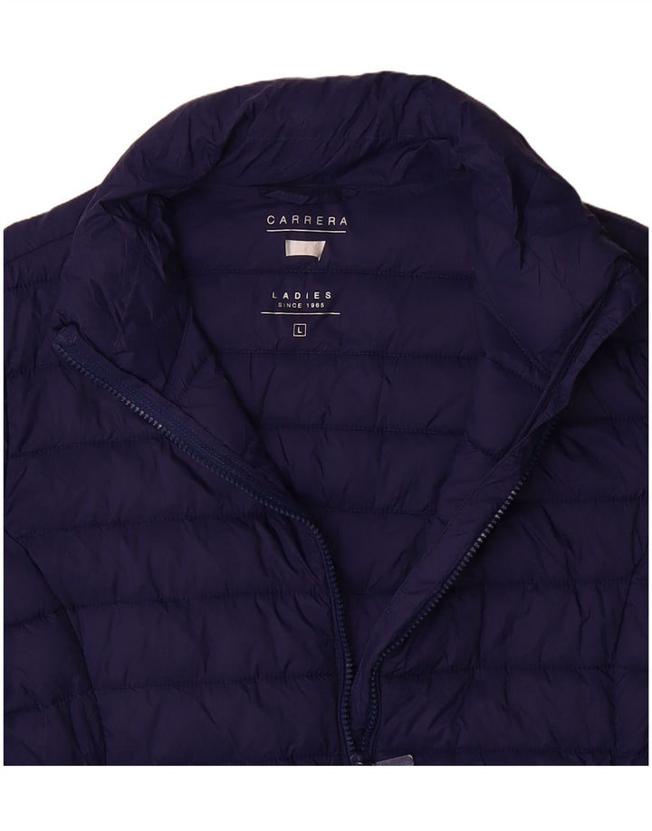 CARRERA Womens Padded Jacket UK 16 Large Navy Blue
