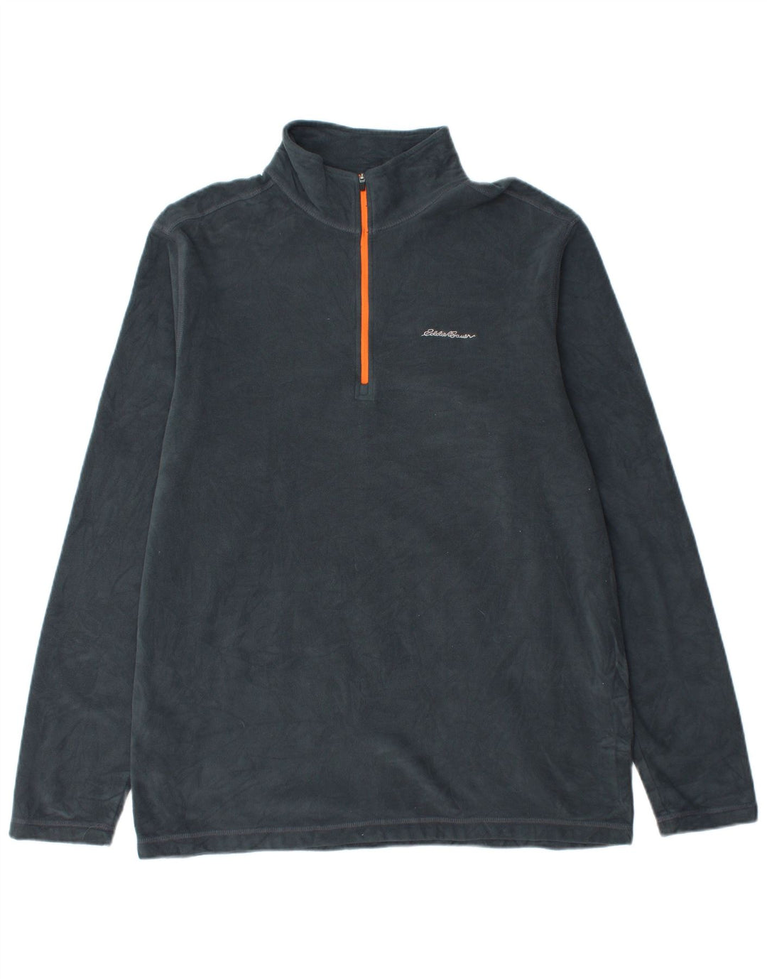Maglione in pile da uomo con zip e collo Eddie Bauer, grande, in poliestere blu navy