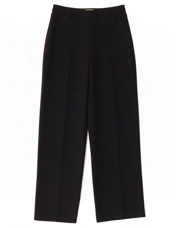 Pantaloni da abito a gamba larga da donna Jaeger UK 8 piccoli W26 L30 poliestere nero