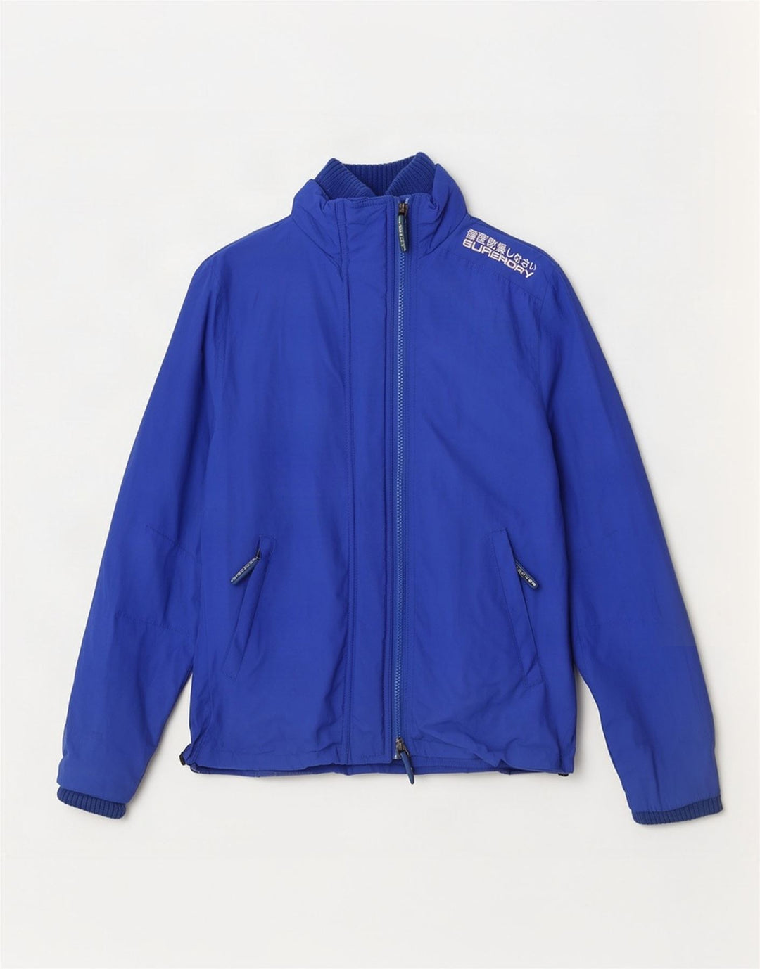 Giacca antipioggia da donna Superdry UK 12 nylon blu medio