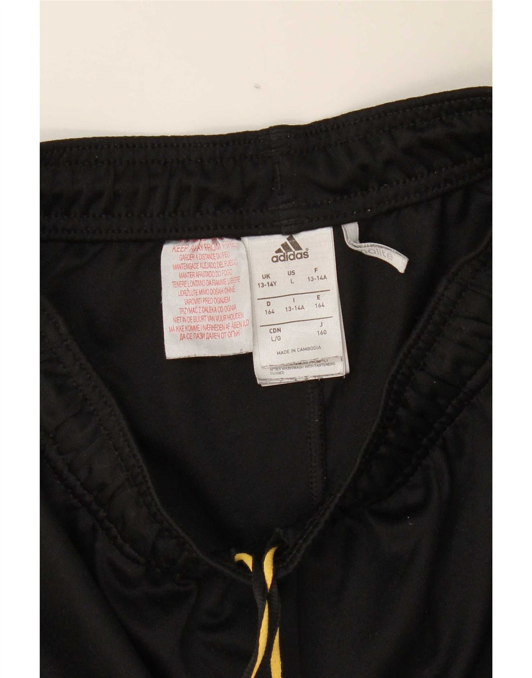 Pantaloni della tuta Adidas Climalite da ragazzo 13-14 anni in poliestere nero