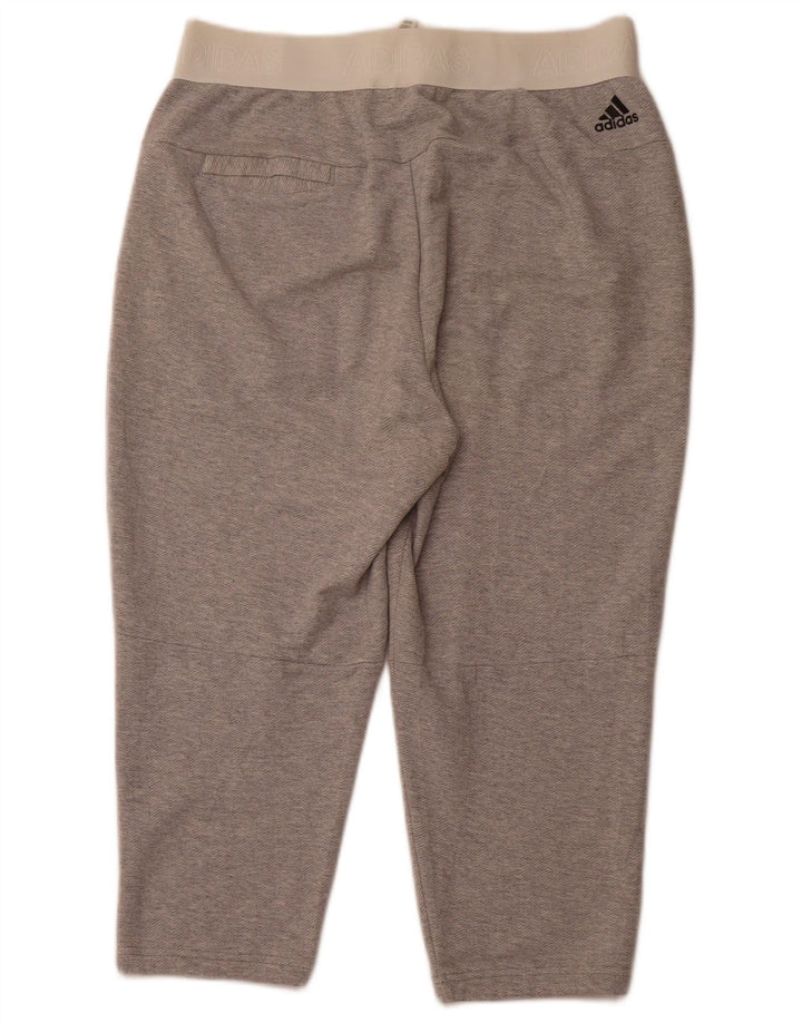 Pantaloni da tuta con grafica ADIDAS da donna UK 12/14 Chevron grigio medio