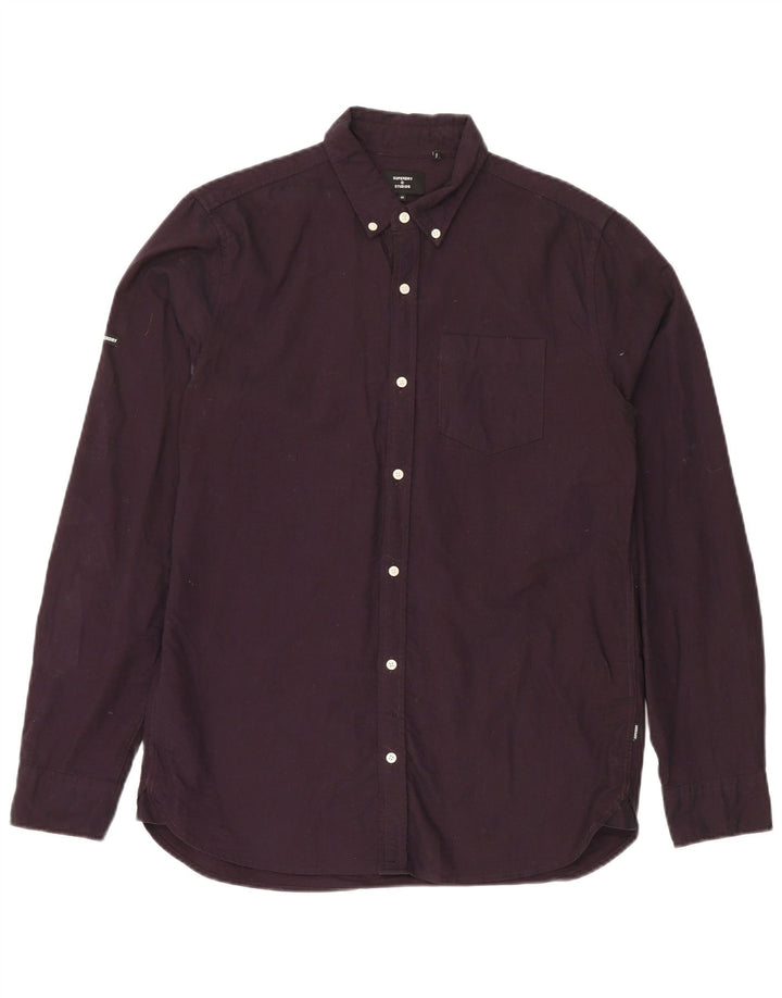 Camicia da uomo SUPERDRY in cotone viola medio