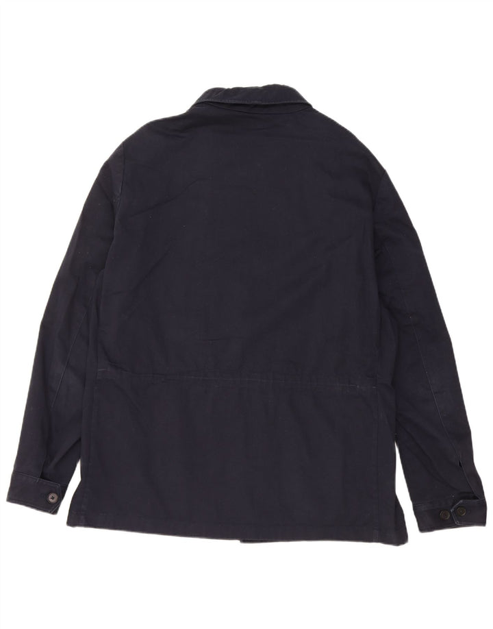 Giacca da uomo Massimo Dutti UK 40 Large in cotone blu navy