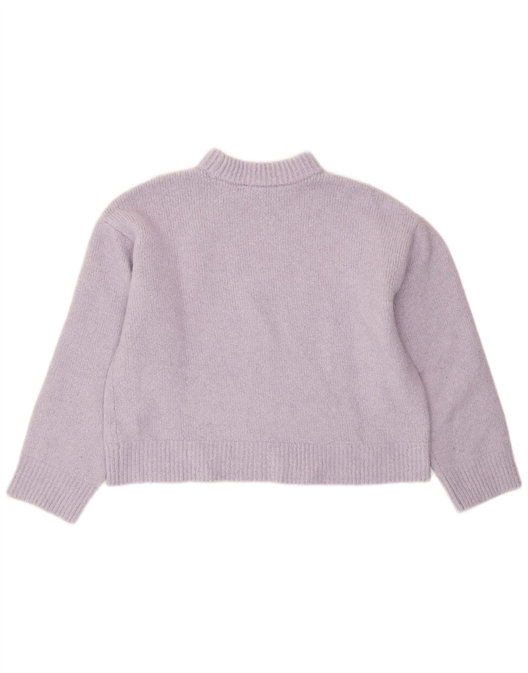 Maglione corto con collo alto da donna Zara UK 14 Poliestere viola medio