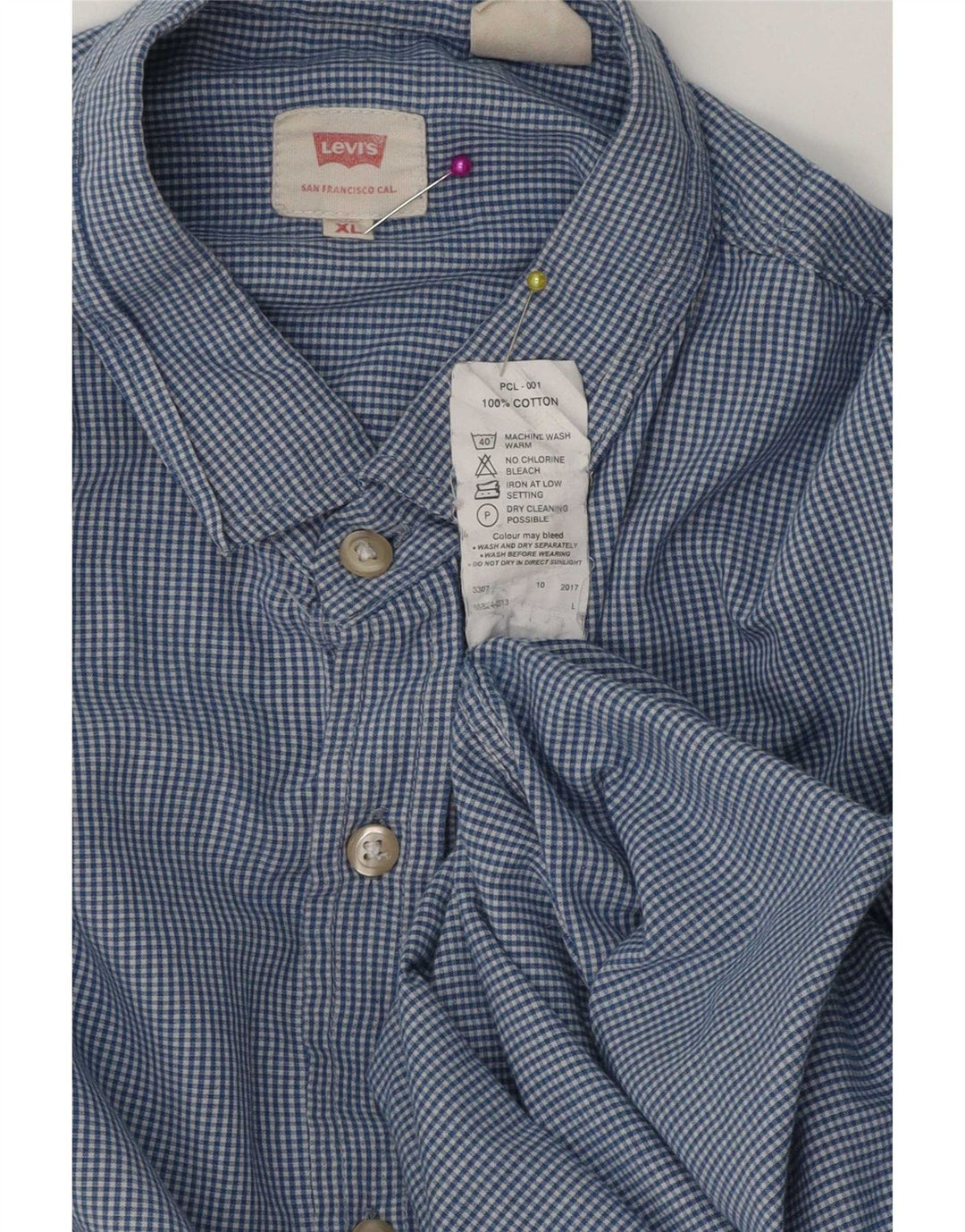 Camicia da uomo Levi's XL a quadretti blu in cotone