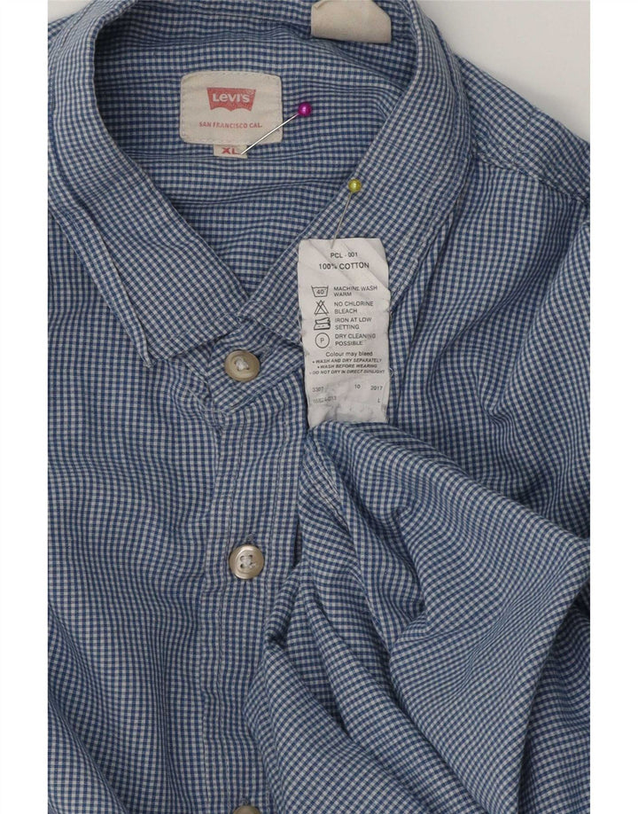Camicia da uomo Levi's XL a quadretti blu in cotone
