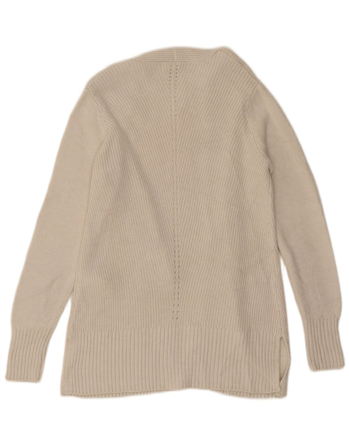 Maglione cardigan aperto da donna Fat Face UK 10 piccolo acrilico beige