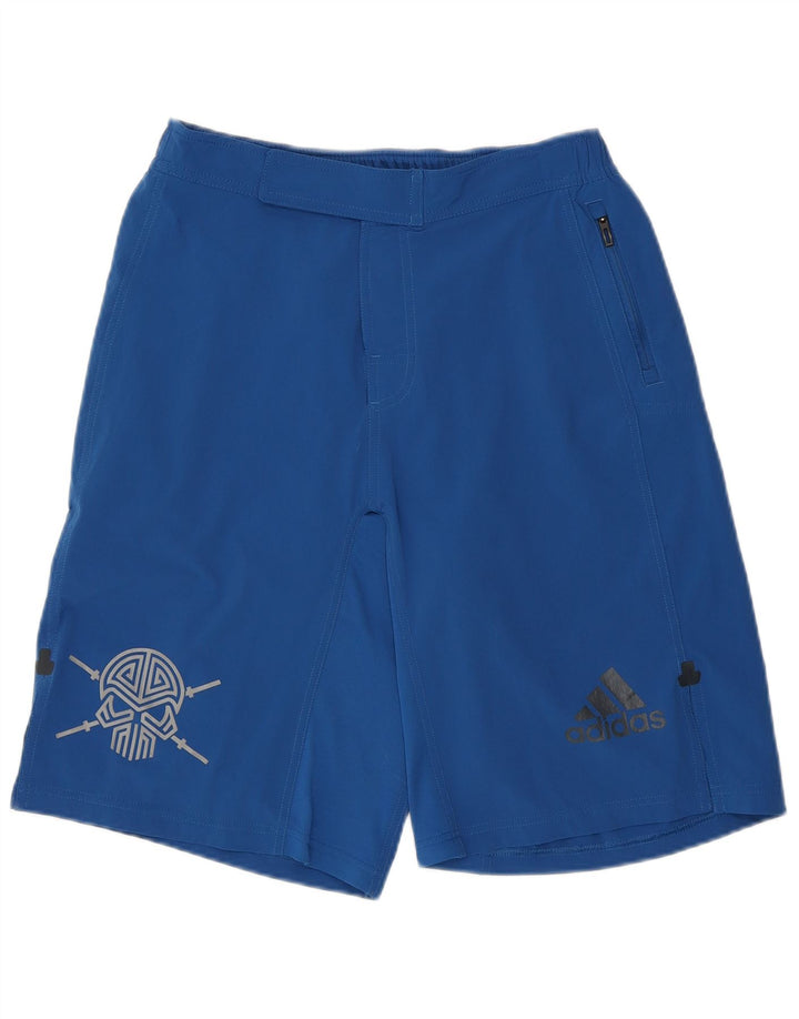 ADIDAS Mens Graphic Chino Shorts Medium W30  Blue Nylon