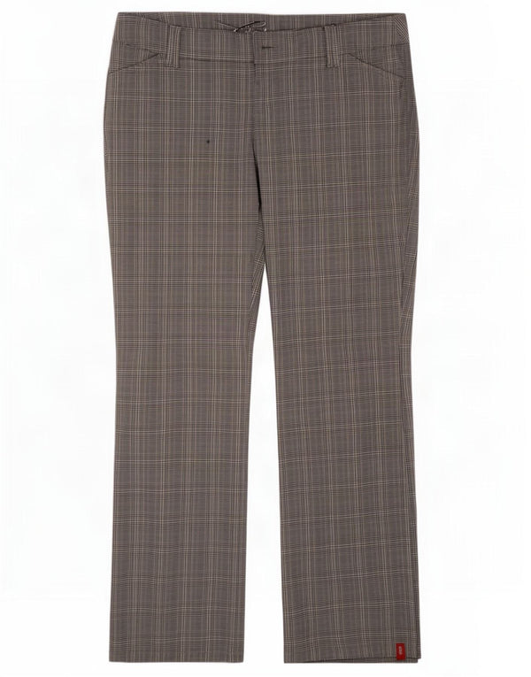 Pantaloni casual dritti da donna Esprit IT 42 Large W34 L32 a quadri grigi