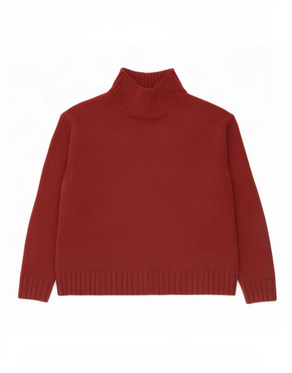 Maglione maglione oversize con collo dolcevita da donna Zara UK 10 piccolo bordeaux