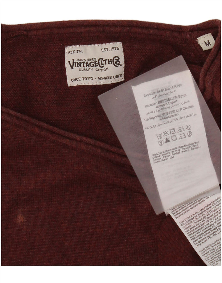 Maglione maglione girocollo da uomo Jack & Jones in cotone bordeaux medio