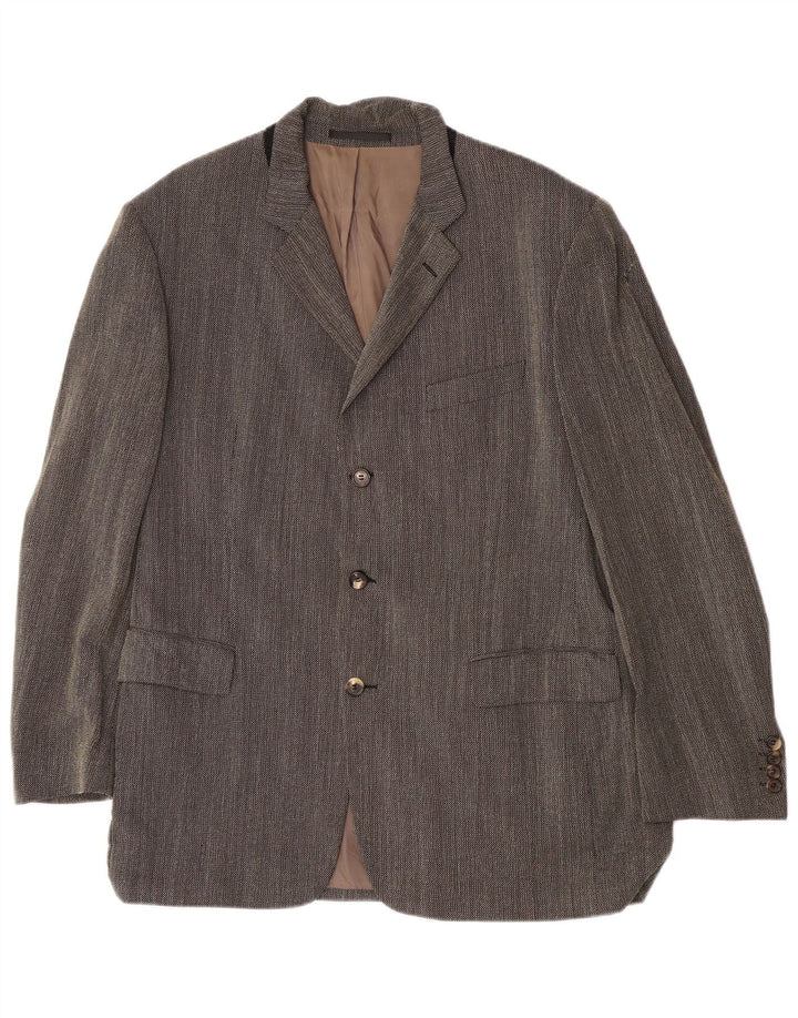 Giacca blazer da uomo a 3 bottoni Hugo Boss EU 54 2XL Lana vergine grigia