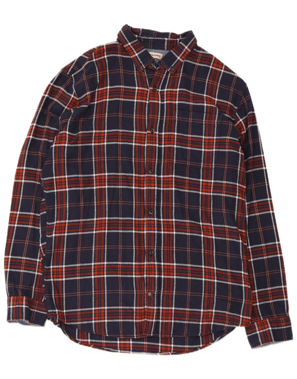 Camicia da uomo in flanella Jack & Jones XL in cotone a quadri blu navy