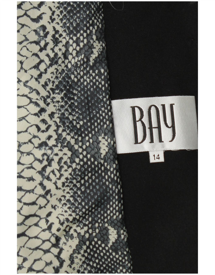 Giacca blazer da donna a 1 bottone Bay UK 14 grande poliestere nero