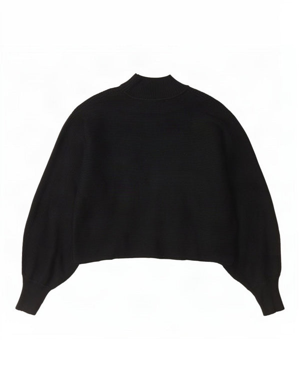 Maglione corto a collo alto da donna Zara UK 12 a righe nere medie