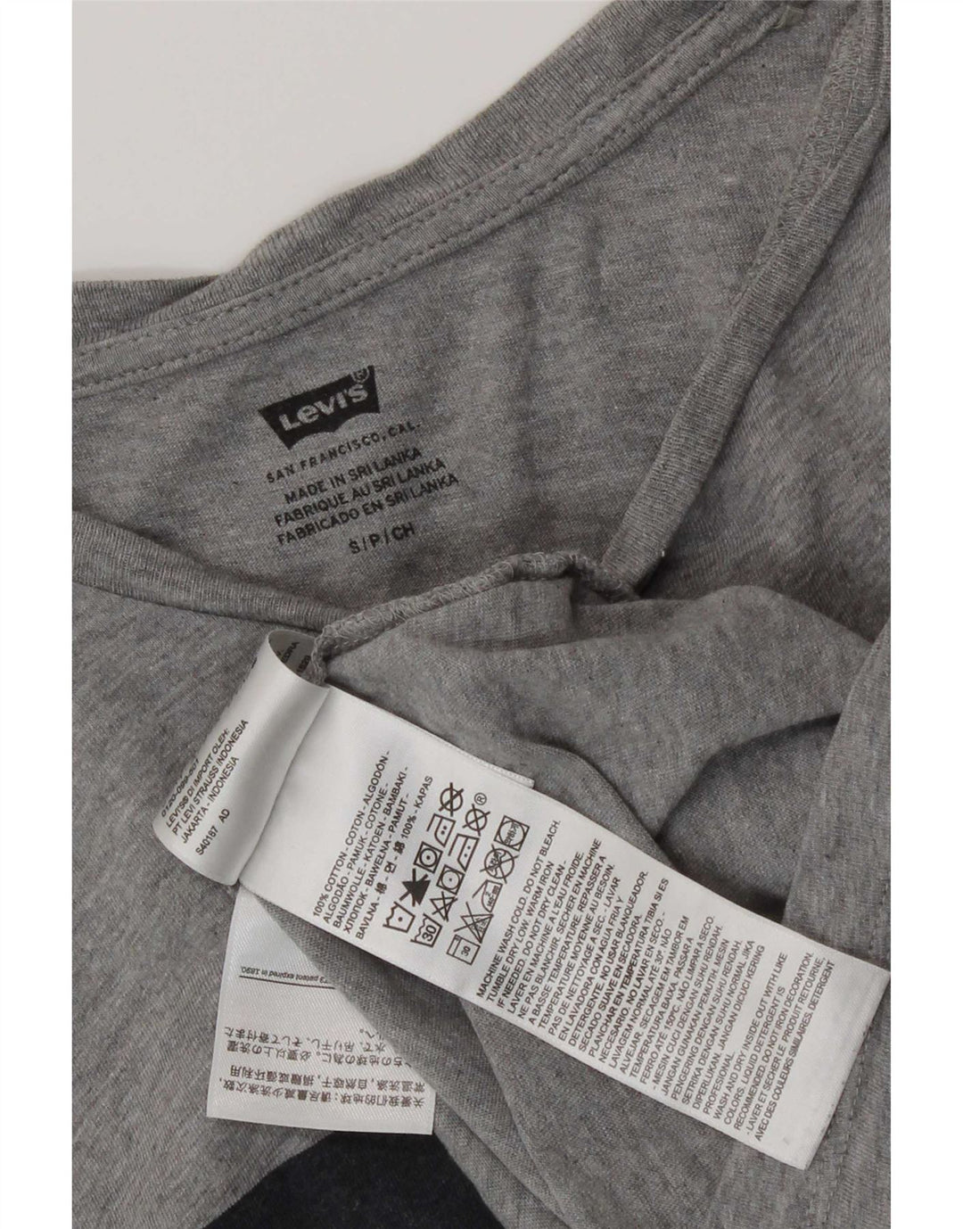 T-shirt grafica da uomo Levi's Top in cotone chiazzato grigio piccolo