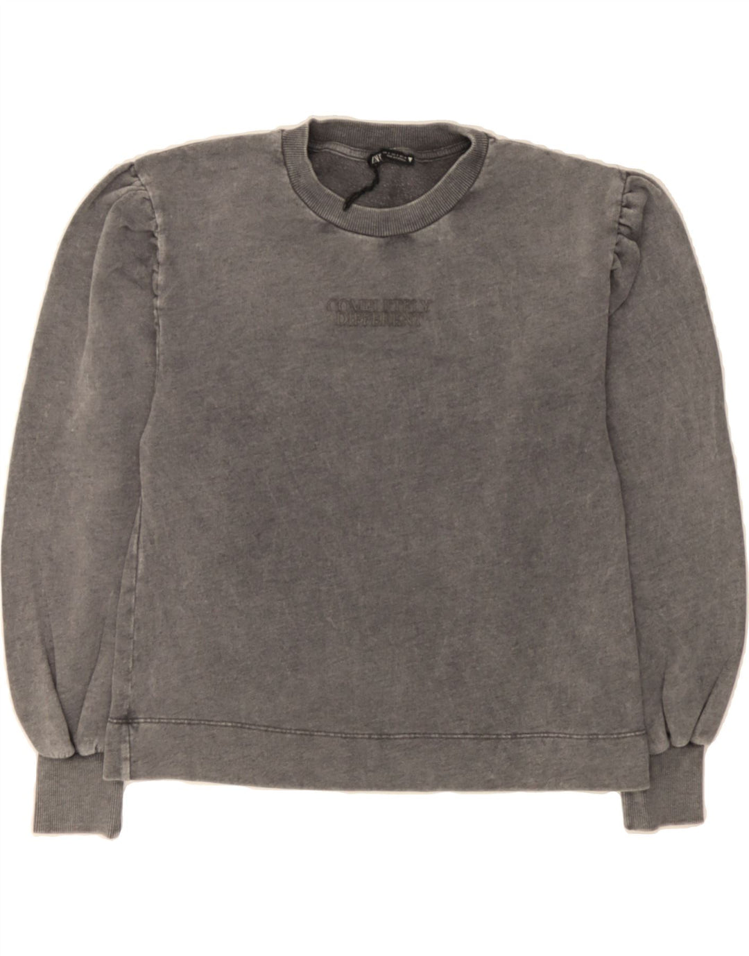 ZARA Womens Oversized Sweatshirt Jumper UK 10 Small Grey Cotton Vintage Zara and Second-Hand Zara from Messina Hembry 