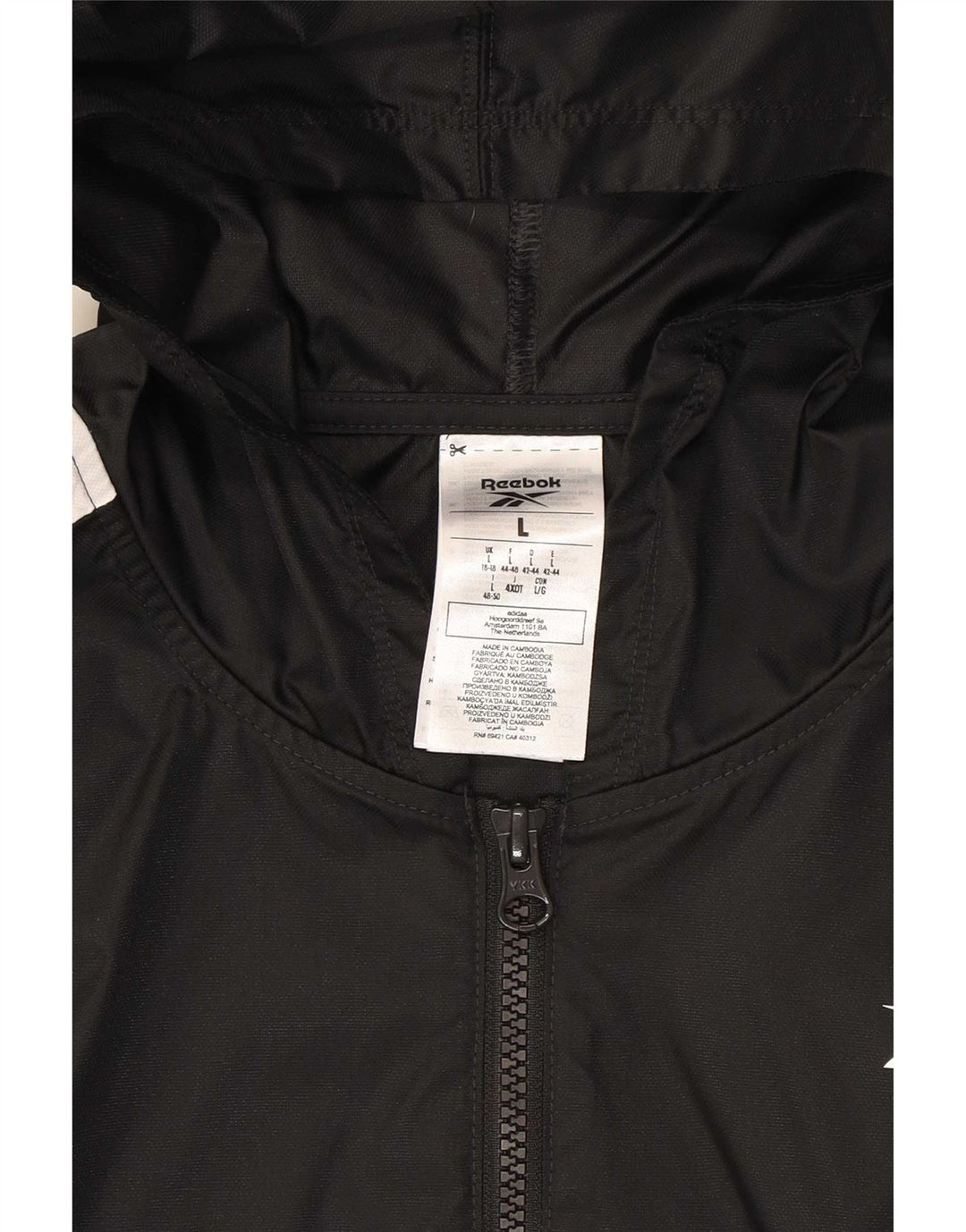 Giacca da ginnastica oversize con cappuccio Reebok da donna UK 16/18 Large Nera
