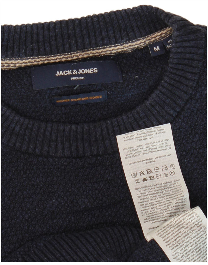 Maglione maglione girocollo da uomo Jack & Jones in cotone blu navy medio