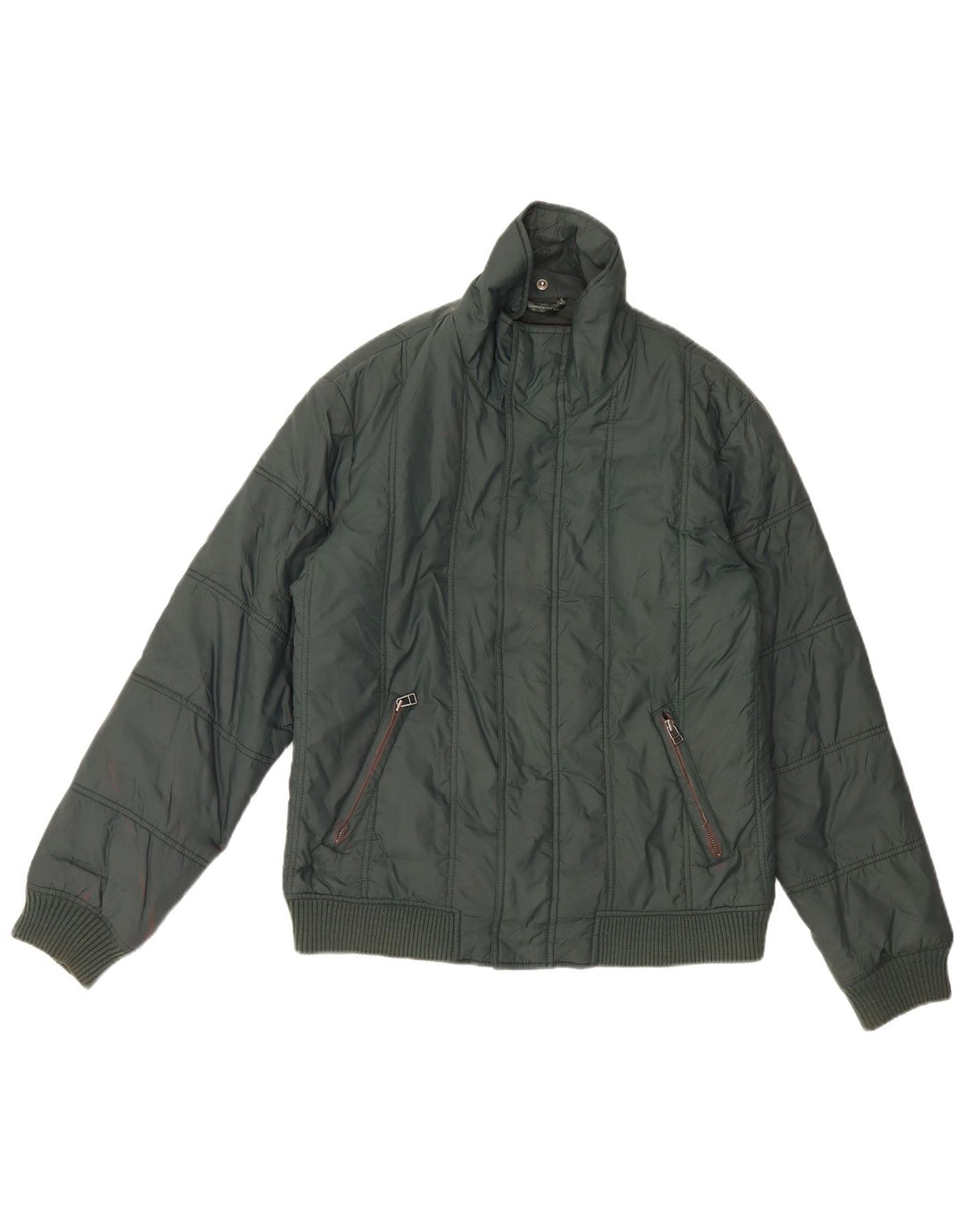 Giacca imbottita da uomo Zara UK 40 grande nylon verde