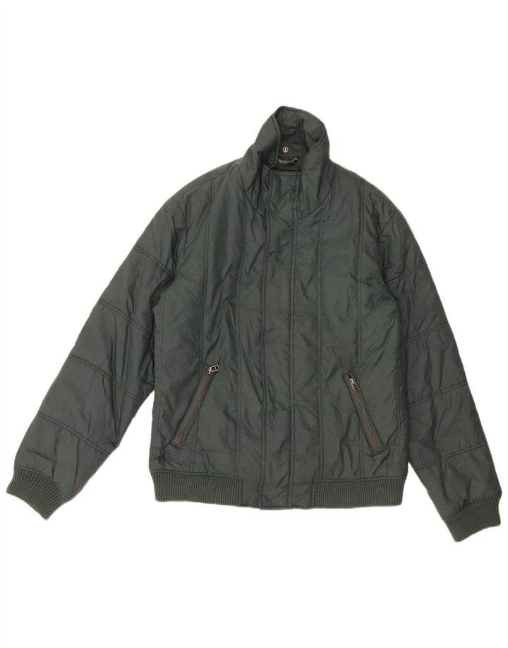 Giacca imbottita da uomo Zara UK 40 grande nylon verde