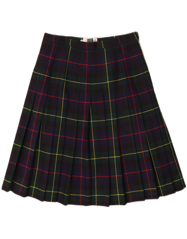 Gonna a pieghe Pringle da donna a coltello EU 42 Large W30 scozzese blu navy