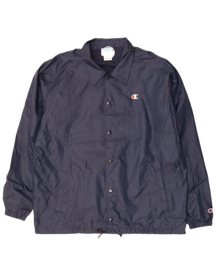 CHAMPION Mens Rain Jacket UK 42 XL Navy Blue Polyester