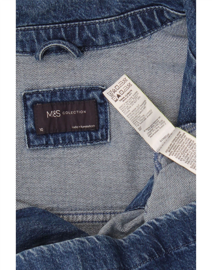 Giacca di jeans oversize da donna Marks & Spencer UK 10 piccola cotone blu