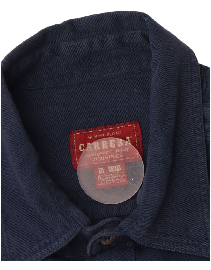Camicia da uomo Carrera taglia 43/44 XL cotone blu navy