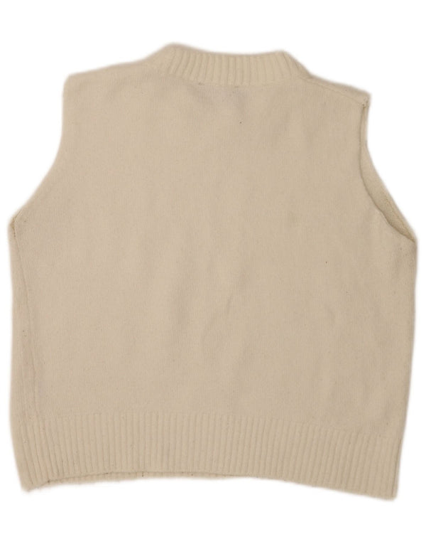 Canotta corta da donna Zara UK 16 grande bianco sporco