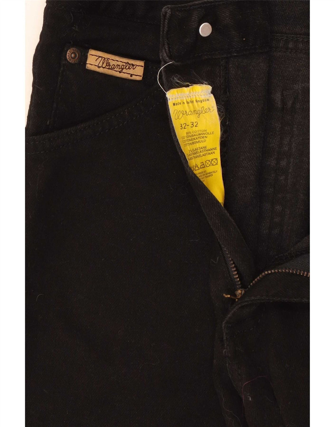 Jeans dritti slim da uomo Wrangler W32 L32 cotone nero