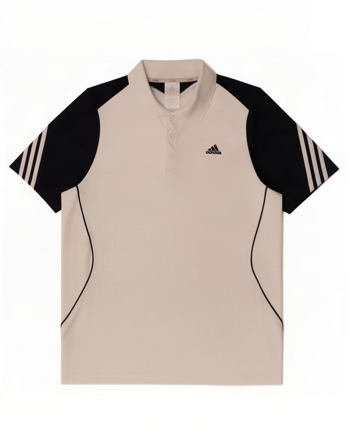 Polo Adidas Clima 365 da uomo in poliestere color block bianco medio