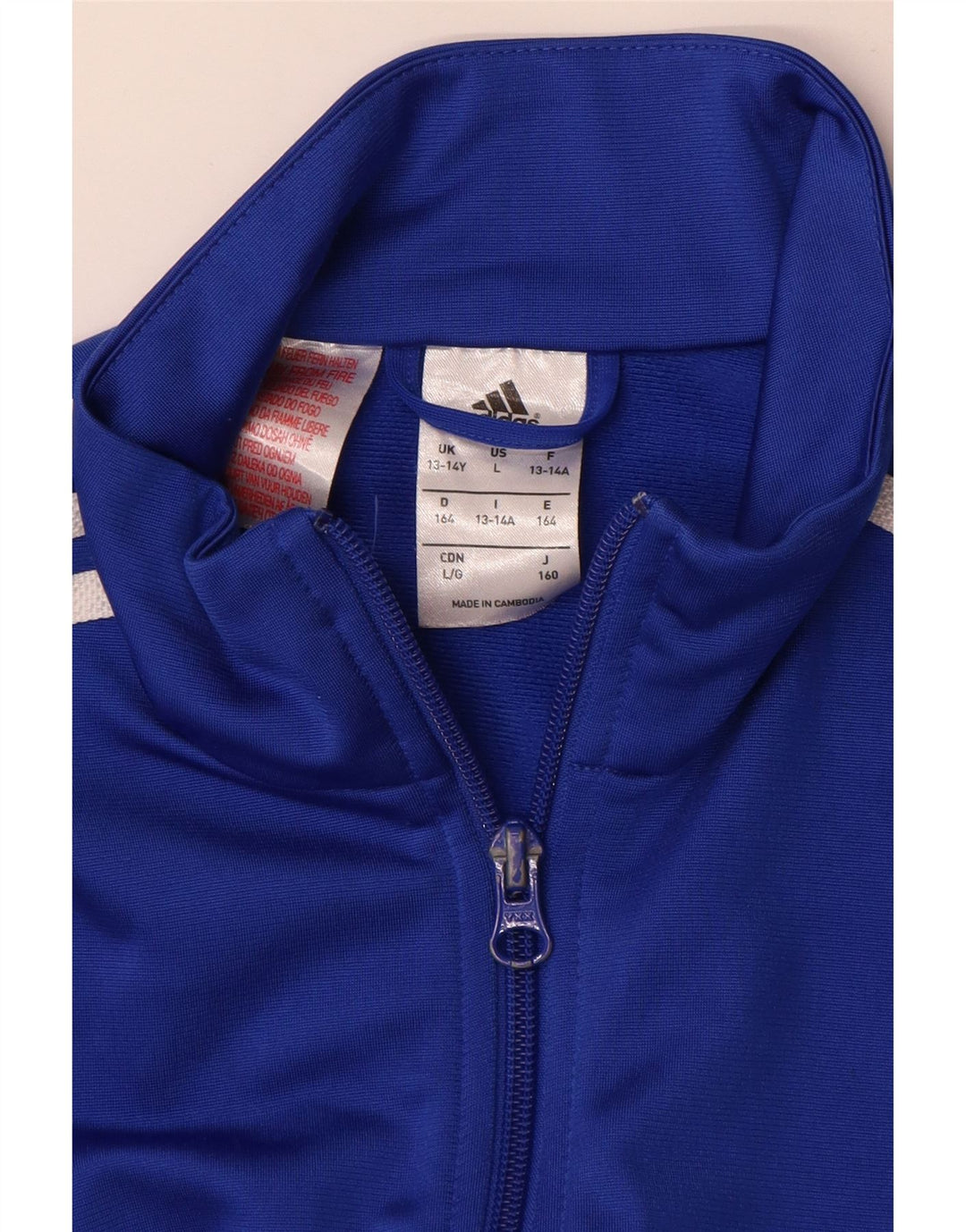 Giacca Top della tuta da ragazzo Adidas 13-14 anni in poliestere blu